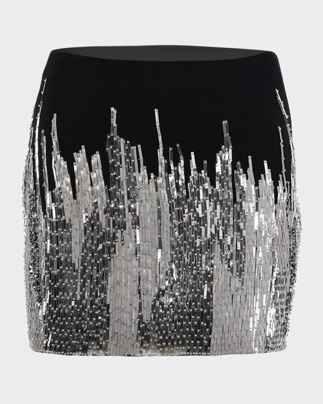 Reptilian Sequined Mini Skirt